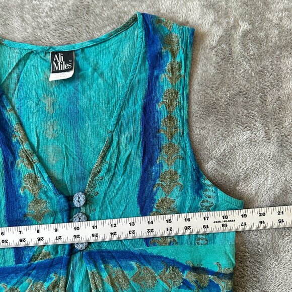 Vintage Ali Miles Blue Vest Women's size 10 Medium USA Made Lagenlook 90s Y2K - Picture 6 of 6
